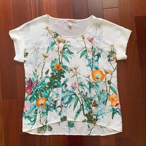 White with floral print blouse!